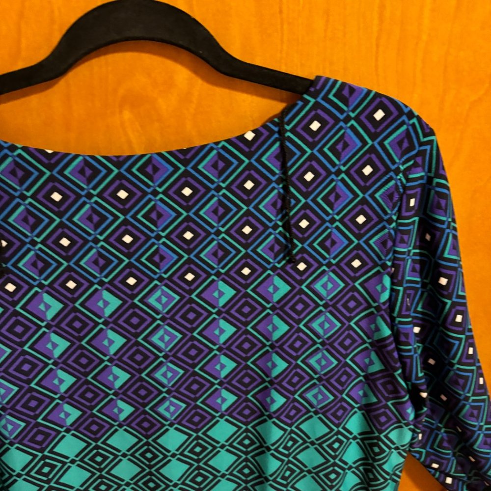 Ronnie Nichole Vibrant Diamond Green Purple Black Dress  Size‎ 14 - Picture 12 of 15
